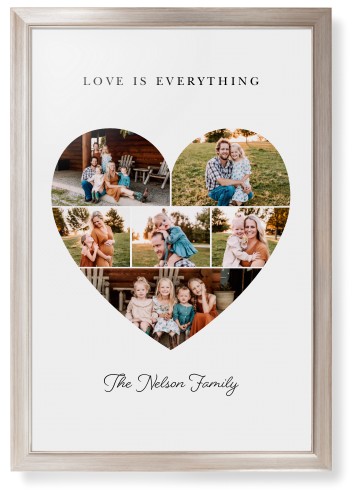 Filled Heart Framed Print, Metallic, Modern, None, None, Single piece, 24x36, White, white