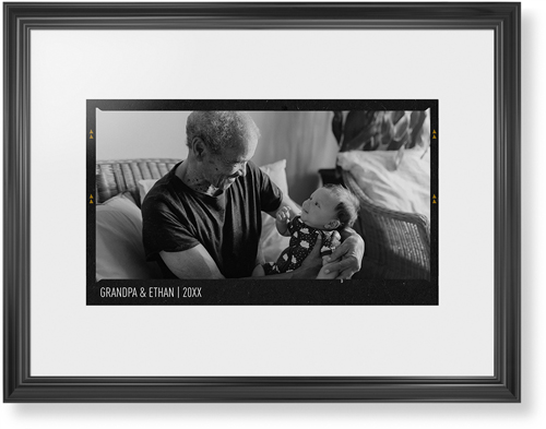 Film Frame Framed Print, Black, Classic, White, White, Single piece, 24x36, White
