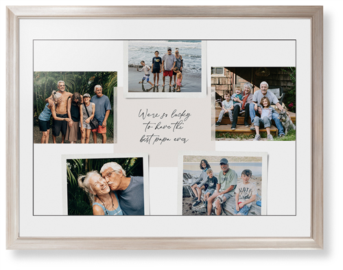 Handwritten Note Collage Framed Print, Metallic, Modern, Black, White, Single piece, 24x36, White, white