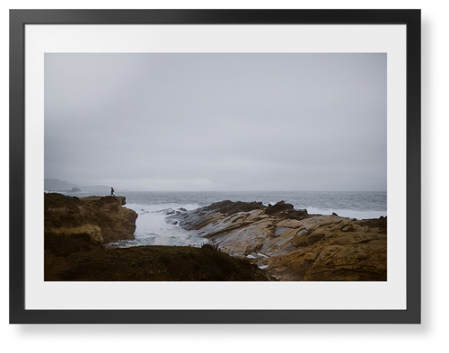 Gray Sea Framed Print, Black, Contemporary, None, White, Single piece, 24x36, Multicolor