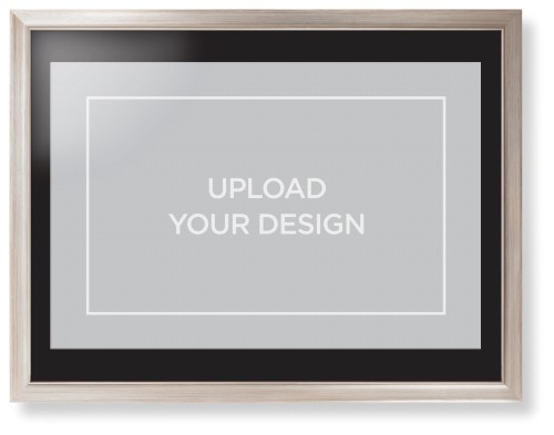 Upload Your Own Design Framed Print, Metallic, Modern, White, Black, Single piece, 24x36, Multicolor, multi