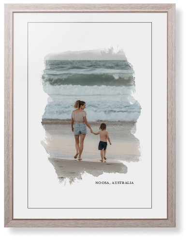 Brushed Moments Framed Print, Rustic, Modern, Black, White, Single piece, 24x36, White