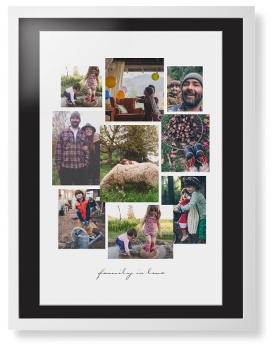 Gallery Collage of Nine Framed Print, White, Contemporary, White, Black, Single piece, 24x36, White