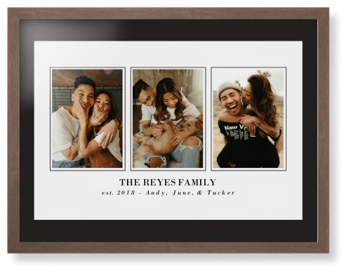 Classic Trio Framed Print, Walnut, Contemporary, Black, Black, Single piece, 24x36, White