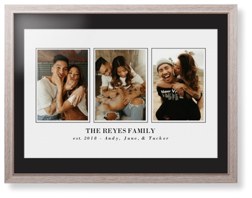 Classic Trio Framed Print, Rustic, Modern, White, Black, Single piece, 24x36, White, white