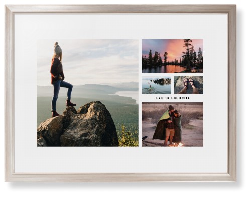 Hero Collage Framed Print, Metallic, Modern, None, White, Single piece, 24x36, Multicolor, multi