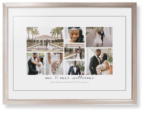 Clean Gallery Collage of Eight Framed Print, Metallic, Modern, Black, White, Single piece, 24x36, Multicolor, multi