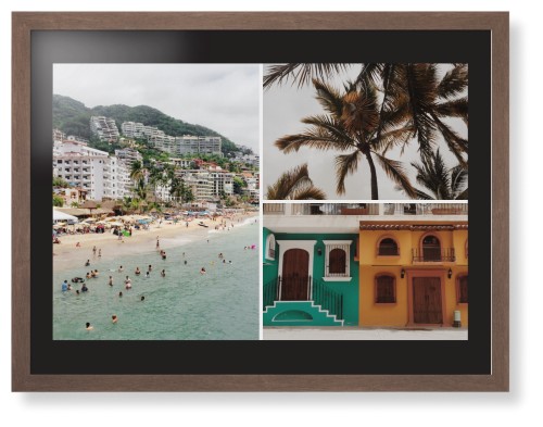 Gallery of Three Framed Print, Walnut, Contemporary, Black, Black, Single piece, 24x36, Multicolor