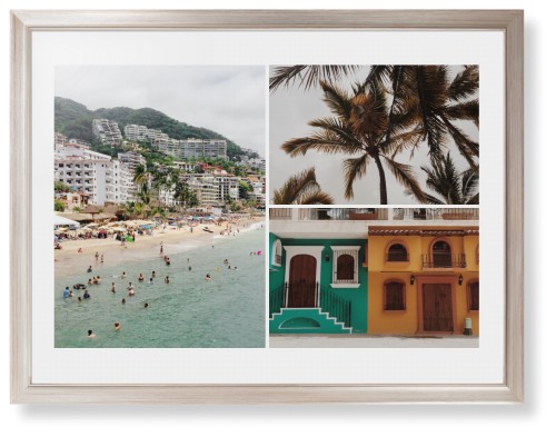 Gallery of Three Framed Print, Metallic, Modern, White, White, Single piece, 24x36, Multicolor
