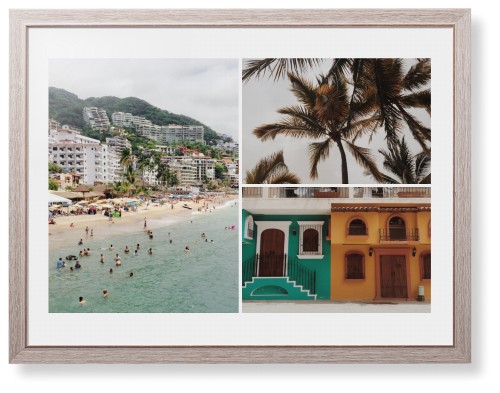 Gallery of Three Framed Print, Rustic, Modern, None, White, Single piece, 24x36, Multicolor, multi