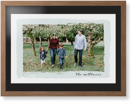 Brush Stroke Border Framed Print, Natural, Contemporary, White, Black, Single piece, 24x36, Gray