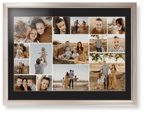 Gallery of Fifteen Framed Print, Metallic, Modern, White, Black, Single piece, 24x36, Multicolor