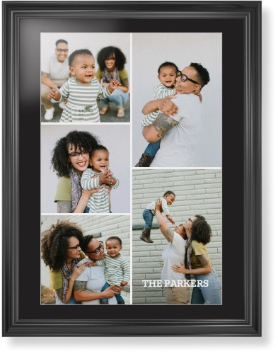 Gallery of Five Portrait Framed Print, Black, Classic, White, Black, Single piece, 24x36, Multicolor