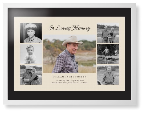 Gallery of Seven Memorial Framed Print, White, Contemporary, White, Black, Single piece, 24x36, Multicolor