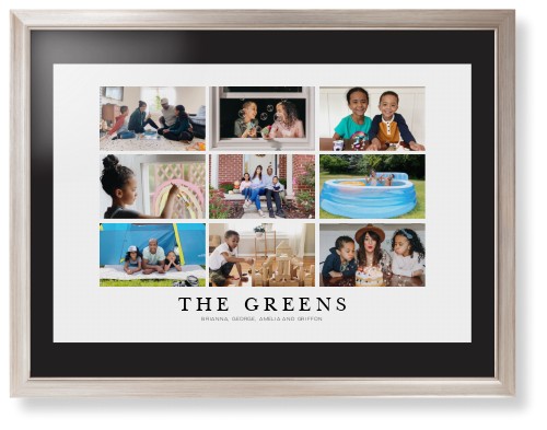 Modern Grid Gallery of Nine Framed Print, Metallic, Modern, Black, Black, Single piece, 24x36, Multicolor, multi