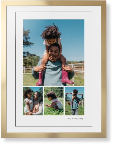 Modern Hero Gallery Of Four Portrait Framed Print, Matte Gold, Contemporary, Black, White, Single piece, 24x36, Multicolor