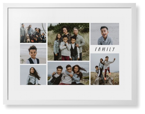 Rustic Picture Gallery Collage Of Seven Framed Print, White, Contemporary, White, White, Single piece, 24x36, Multicolor