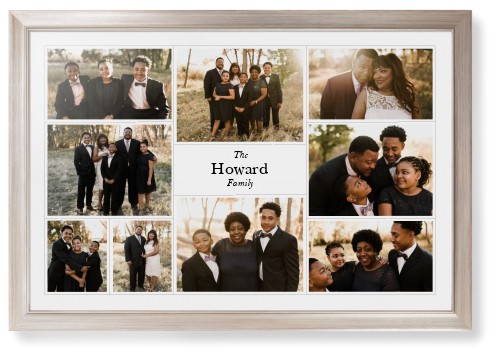 Modern Family Collage Framed Print, Metallic, Modern, None, None, Single piece, 24x36, White, white