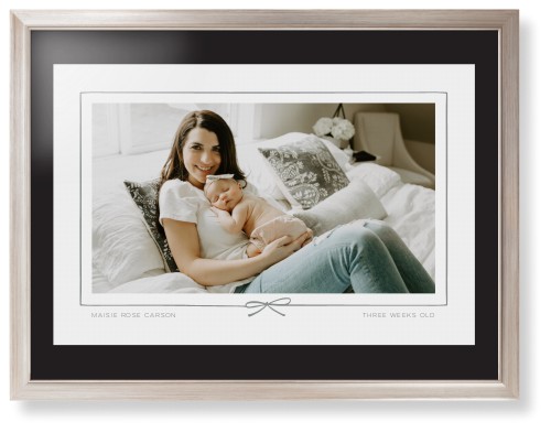 Whimsical Border of One Framed Print, Metallic, Modern, None, Black, Single piece, 24x36, Gray, silver