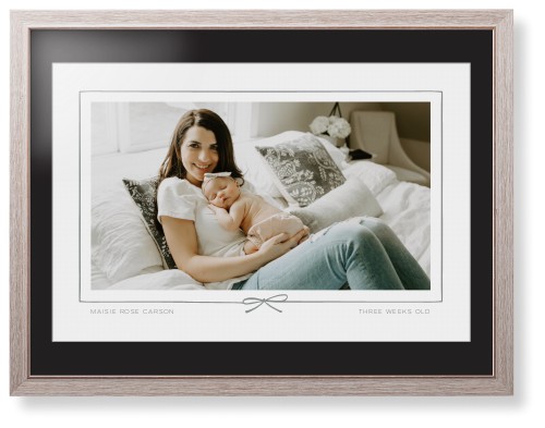 Whimsical Border of One Framed Print, Rustic, Modern, White, Black, Single piece, 24x36, Gray, silver