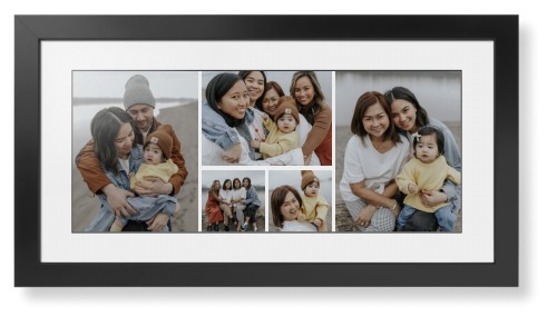 Gallery of Five Panoramic Framed Print, Black, Contemporary, Black, White, Single piece, 10x24, Multicolor, multi