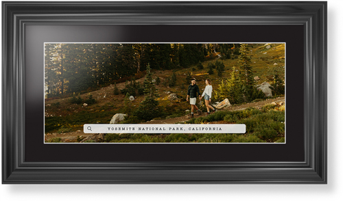 Travel Banner Framed Print, Black, Classic, White, Black, Single piece, 10x24, White, white