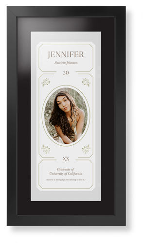 Vintage Stationery Frame Framed Print, Black, Contemporary, Black, Black, Single piece, 10x24, Gray, smoke