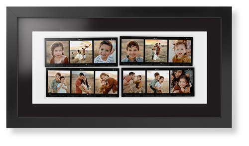 Favorite Film Collage Framed Print, Black, Contemporary, None, Black, Single piece, 10x24, White, white