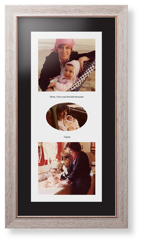 Oval Vignette Portrait Framed Print, Rustic, Modern, None, Black, Single piece, 10x24, White
