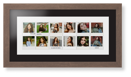 Photo Memories Framed Print, Walnut, Contemporary, None, Black, Single piece, 10x24, White, white