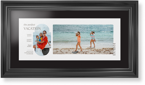 Travel Infographic Framed Print, Black, Classic, Black, Black, Single piece, 10x24, Gray, ash