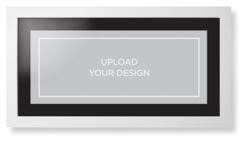 Upload Your Own Design Framed Print, White, Contemporary, White, Black, Single piece, 10x24, Multicolor, multi