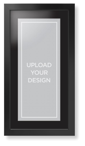 Upload Your Own Design Portrait Framed Print, Black, Contemporary, White, Black, Single piece, 10x24, Multicolor, multi