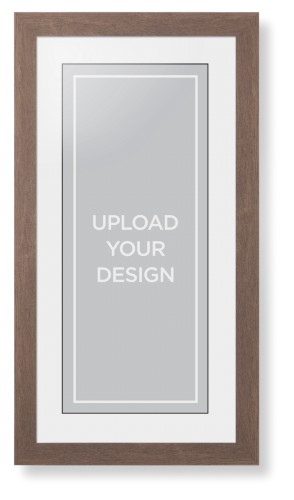 Upload Your Own Design Portrait Framed Print, Walnut, Contemporary, Black, White, Single piece, 10x24, Multicolor