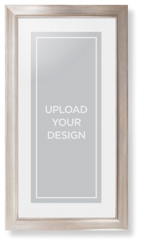 Upload Your Own Design Portrait Framed Print, Metallic, Modern, White, White, Single piece, 10x24, Multicolor