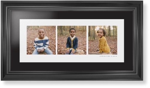 Panoramic Gallery of Three Framed Print, Black, Classic, Black, Black, Single piece, 10x24, Multicolor, multi