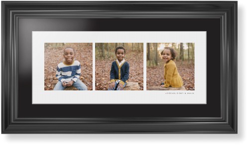 Panoramic Gallery of Three Framed Print, Black, Classic, White, Black, Single piece, 10x24, Multicolor, multi