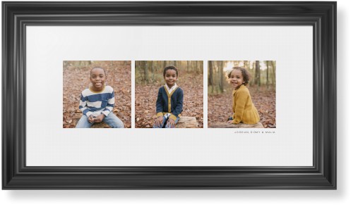 Panoramic Gallery of Three Framed Print, Black, Classic, White, White, Single piece, 10x24, Multicolor
