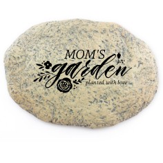 bold script garden stone