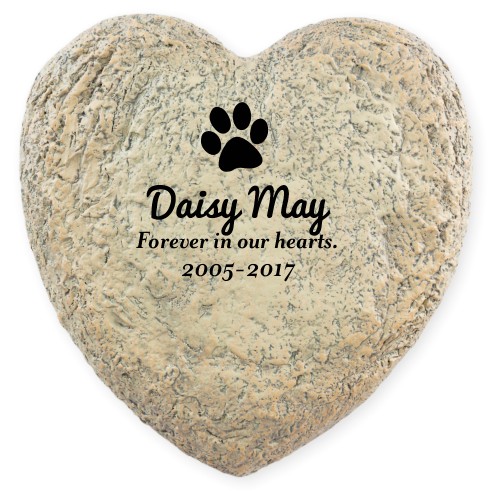 Forever In Our Hearts Garden Stone, Heart Shaped Garden Stone (9x9), White