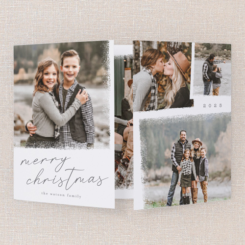 Brushstroke Moments Holiday Card, White, Gate Fold, Christmas, Pearl Shimmer Cardstock, Square, White