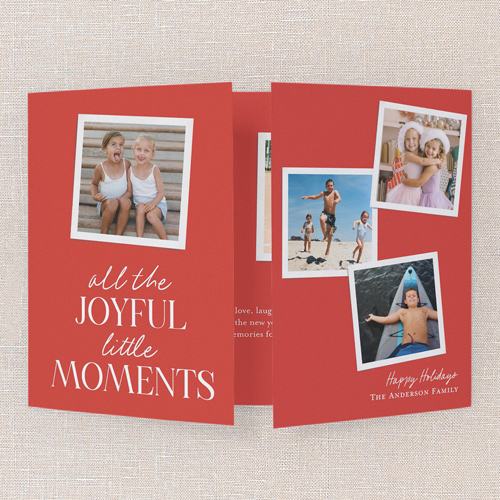 Season Spark Holiday Card, Red, Gate Fold, Holiday, Pearl Shimmer Cardstock, Square, Red