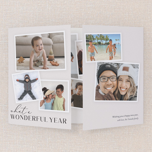 Modern Keepsake New Year's Card, Beige, Gate Fold, New Year, Pearl Shimmer Cardstock, Square, Beige