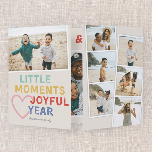 Little Memoir New Year's Card, Beige, Gate Fold, New Year, Pearl Shimmer Cardstock, Square, Cream