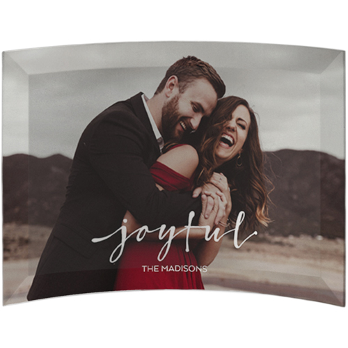 Joyful Curved Glass Print, 5x7, Curved, White