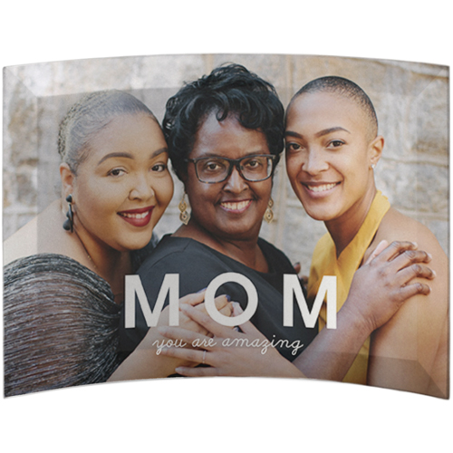 Mom is Amazing Curved Glass Print, 5x7, Curved, White