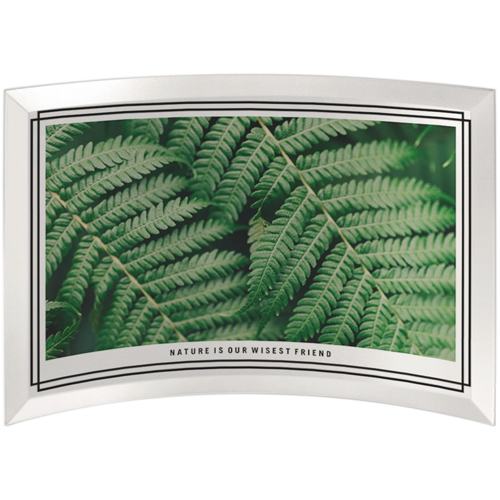 Double Frame Border Curved Glass Print, 7x10, Curved, White
