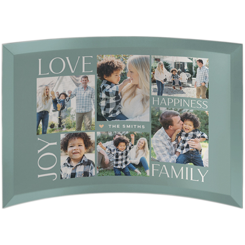 Contemporary Family Joy Curved Glass Print, 7x10, Curved, Blue