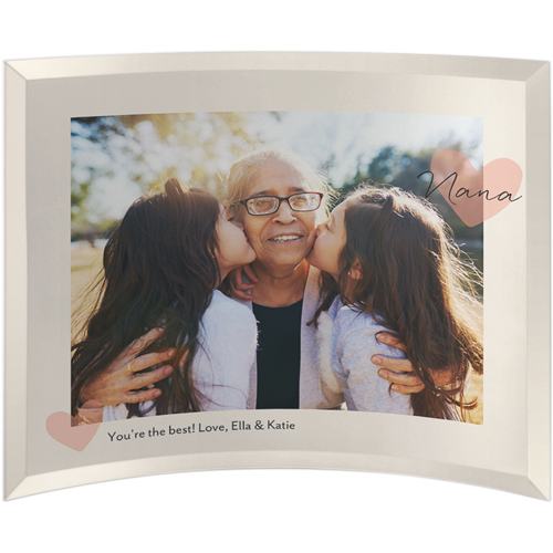 Whimsical Hearts Curved Glass Print, 10x12, Curved, Pink