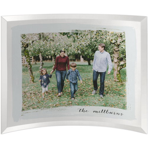 Brush Stroke Border Curved Glass Print, 10x12, Curved, Gray